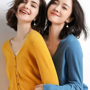 Solid V-Neck Women Cardigan Knitted Sweater Single Breasted Loose Sexy Cardigan Top 2020 Autumn New Fashion Short Crop Top